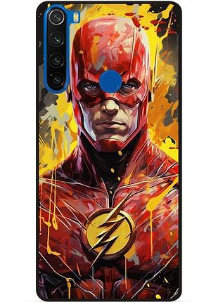 Силіконовий бампер чохол для xiaomi redmi note 8t з малюнком flash marvel человек молния