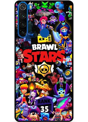 Силиконовый чехол бампер для xiaomi redmi note 8 с картинкой бравл силовая лига нокаут леон ворон
