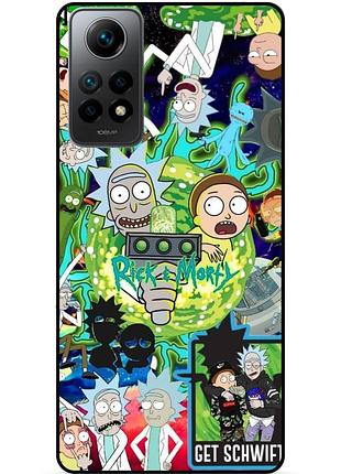 Силиконовый бампер чехол для xiaomi redmi note 11s с рисунком rick and morty рик и морти