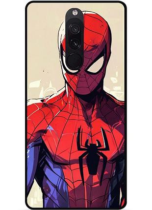 Силиконовый чехол бампер для xiaomi redmi 8 с рисунком spider man человек паук