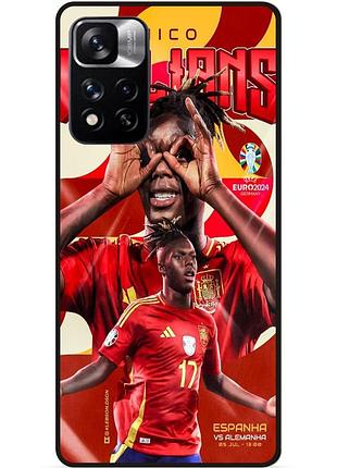 Чехол силиконовый бампер для xiaomi redmi note 11 pro plus 5g с рисунком nico williams нико уильямс