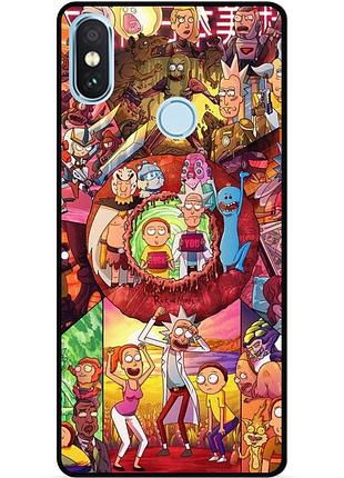 Силиконовый чехол бампер для xiaomi redmi s2 с картинкой rick and morty рик и морти