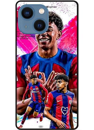 Чехол силиконовый бампер для iphone 15 plus с рисунком lamine yamal ламин ямаль