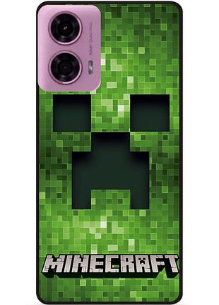 Силиконовый чехол бампер для motorola moto g85 5g с рисунком крипер minecraft майнкрафт