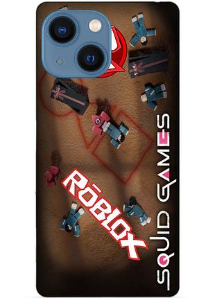 Силіконовий чохол бампер для iphone 15 з малюнком roblox гра в кальмара роблокс