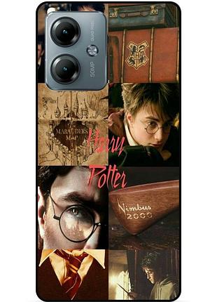 Силиконовый бампер чехол для motorola moto g14 с рисунком гарри поттер harry potter