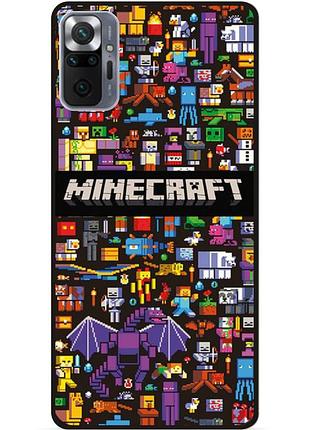 Силіконовий чохол бампер для xiaomi redmi note 10 pro з картинкою майнкрафт minecraft