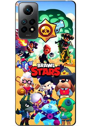 Силиконовый бампер чехол для xiaomi redmi note 11 pro с картинкой бравл силовая лига нокаут леон ворон