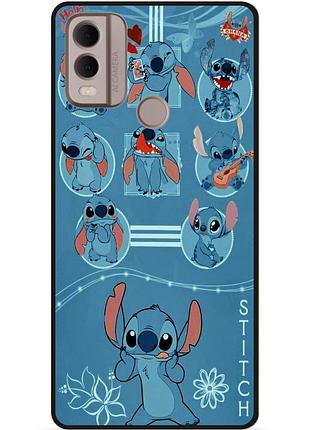 Силіконовий бампер чохол для nokia c21 plus з картинкою стіч stitch