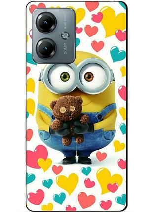 Силиконовый бампер чехол для motorola moto g55 с рисунком миньон боб minion