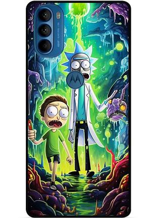 Силиконовый чехол бампер для motorola moto g31 с рисунком рик и морти rick and morty