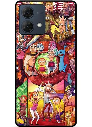 Силиконовый чехол бампер для motorola moto g84 с картинкой rick and morty рик и морти