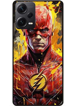 Чехол силиконовый бампер для xiaomi redmi note 12 pro plus с рисунком flash marvel человек молния