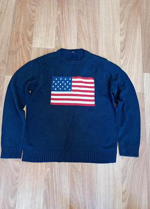 Светр вязаний gant usa flag polo ralph lauren
