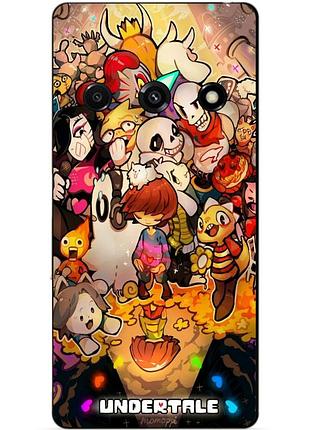 Силиконовый бампер чехол для samsung j7 j710 с рисунком андертейл undertale