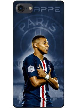 Силиконовый бампер чехол для iphone se 2 2020 с рисунком мбаппе псж mbappe