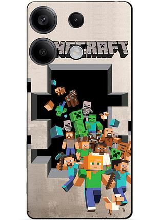 Силиконовый бампер чехол для huawei honor x6a с картинкой minecraft майнкрафт