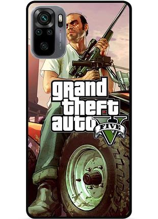 Чехол силиконовый бампер для xiaomi redmi note 10s с картинкой gta гта