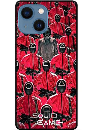 Силиконовый чехол бампер для iphone 13 mini с картинкой игра в кальмара