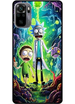Силиконовый чехол бампер для xiaomi poco m5s с рисунком рик и морти rick and morty