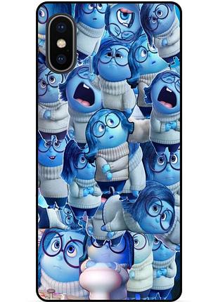 Чехол силиконовый бампер для iphone x 10 с рисунком головоломка печаль