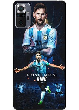 Силиконовый бампер чехол для xiaomi redmi note 10 pro с рисунком messi аргентина месси
