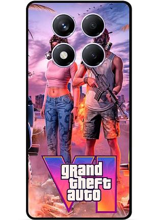 Силіконовий бампер чохол для xiaomi redmi note 14 pro 5g з малюнком gta гта