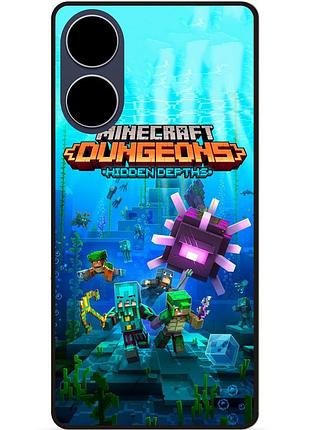 Силиконовый бампер чехол для oppo a17 с рисунком майнкрафт minecraft