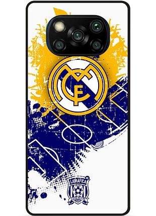 Чехол силиконовый бампер для xiaomi poco x3 с рисунком реал мадрид real madrid