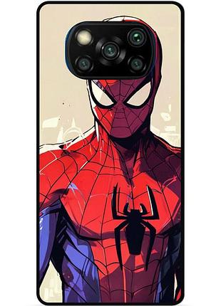 Силиконовый чехол бампер для xiaomi poco x3 с рисунком spider man человек паук