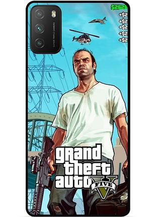 Силиконовый чехол бампер для xiaomi poco m3 с рисунком gta гта