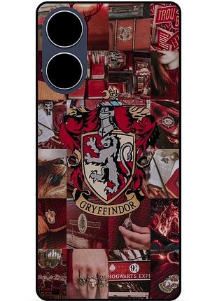 Силиконовый бампер чехол для oppo reno 10 с рисунком гриффиндор gryffindor гарри поттер harry potter