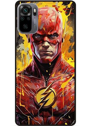 Силіконовий бампер чохол для xiaomi redmi note 10 з малюнком flash marvel человек молния