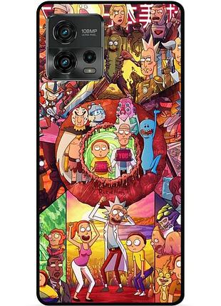 Силиконовый чехол бампер для motorola moto g72 с картинкой rick and morty рик и морти
