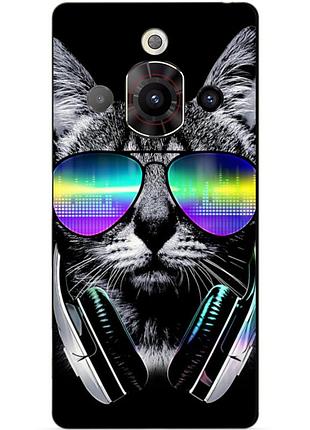 Чехол силиконовый бампер для zte nubia focus pro с рисунком музыкальный кот