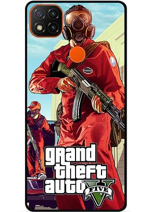 Силиконовый чехол бампер для xiaomi redmi 9c с картинкой gta гта
