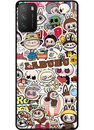 Силиконовый чехол бампер для xiaomi poco m3 с картинкой лабубу labubu