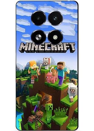 Чехол силиконовый бампер для tecno spark 30 pro с рисунком minecraft майнкрафт