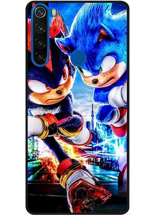 Силиконовый чехол бампер для xiaomi redmi note 8t с картинкой соник sonik шэдоу
