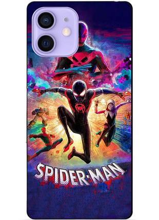 Силиконовый бампер чехол для iphone 12 mini spider man человек паук майлз моралес