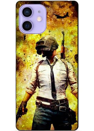 Силиконовый бампер чехол для iphone 12 mini с рисунком пабг puвg
