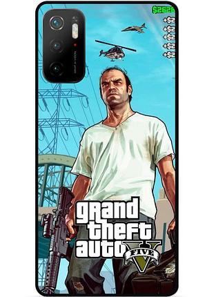 Силиконовый чехол бампер для xiaomi poco m3 pro с рисунком gta гта
