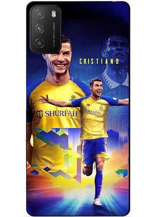 Силиконовый бампер чехол для xiaomi poco m3 с рисунком роналдо аль наср ronaldo