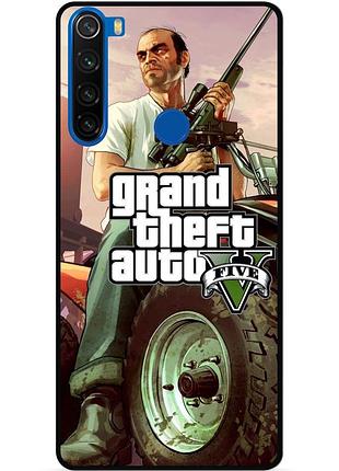 Чехол силиконовый бампер для xiaomi redmi note 8t с картинкой gta гта
