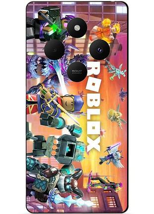 Силиконовый бампер чехол для tecno spark 30c с картинкой роблокс roblox