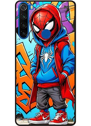 Чехол силиконовый бампер для xiaomi redmi note 8t с рисунком spider man marvel человек паук