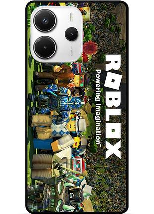 Силиконовый чехол бампер для xiaomi redmi note 14 5g с картинкой роблокс roblox