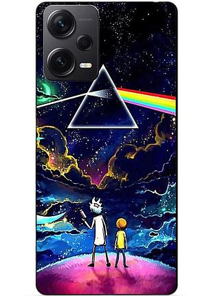 Силиконовый бампер чехол для xiaomi redmi note 12 5g с рисунком рик и морти rick and morty