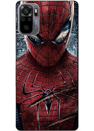 Силиконовый бампер чехол для xiaomi redmi note 10 человек паук spider man