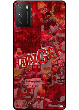 Чехол силиконовый бампер для xiaomi poco m3 с рисунком головоломка anger